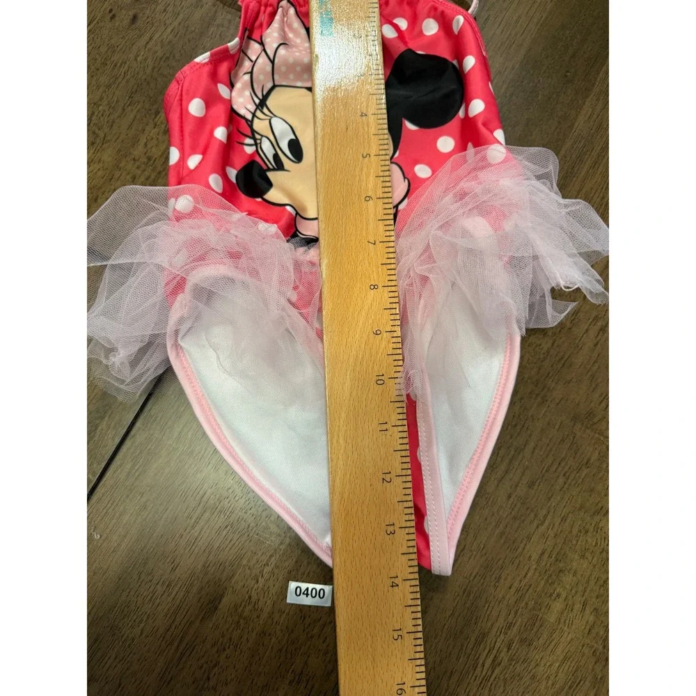 Disney Minnie Mouse Toddler Girls Pink Polka Dot Tutu Swimsuit 2T 7752824MI‎
